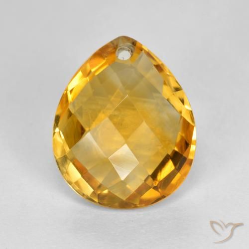 3.73ct طبيعي ذهبى داكن سيترين, شكل الكمثرى, VVS-VS