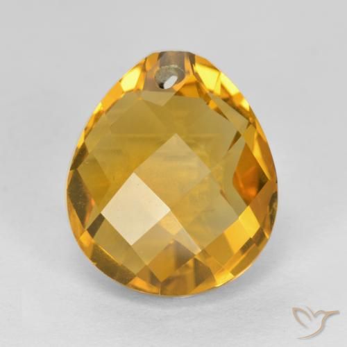 4.06ct طبيعي برتقالى ذهبى غامق سيترين, شكل الكمثرى, VVS-VS