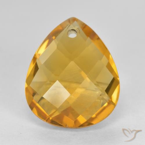3.74ct طبيعي ذهبى داكن سيترين, شكل الكمثرى, VVS-VS