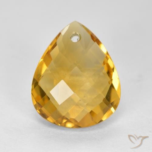 3.38ct طبيعي ذهبى داكن-متوسط سيترين, شكل الكمثرى, VVS-VS