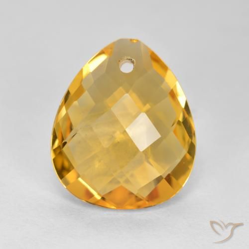 3.37ct طبيعي برتقالى ذهبى غامق سيترين, شكل الكمثرى, VVS-VS