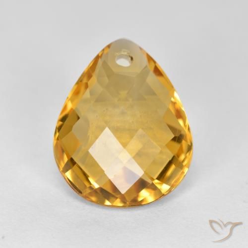 3.45ct طبيعي ذهبى داكن سيترين, شكل الكمثرى, VVS-VS