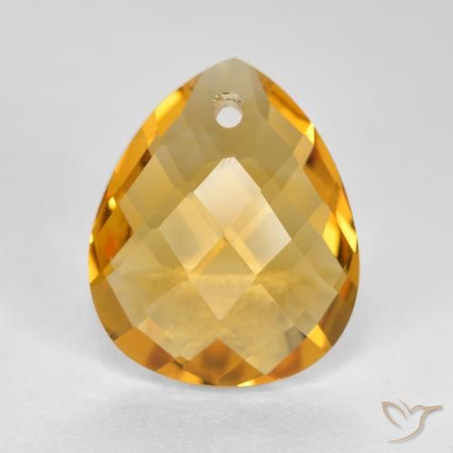 3.28ct طبيعي ذهبى داكن سيترين, شكل الكمثرى, VVS-VS