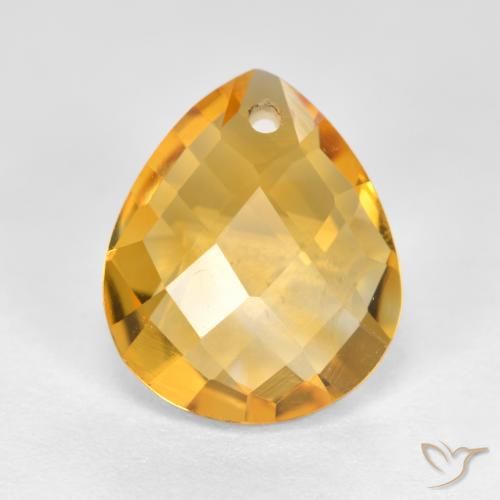 3.60ct طبيعي ذهبى-برتقالى سيترين, شكل الكمثرى, VVS-VS
