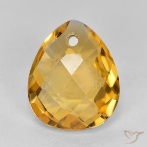 3.37ct طبيعي برتقالى ذهبى غامق سيترين, شكل الكمثرى, VVS-VS