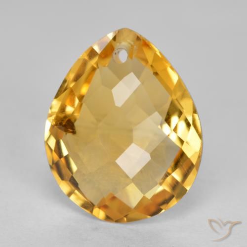 3.30ct طبيعي برتقالى ذهبى غامق سيترين, شكل الكمثرى, VS-SI