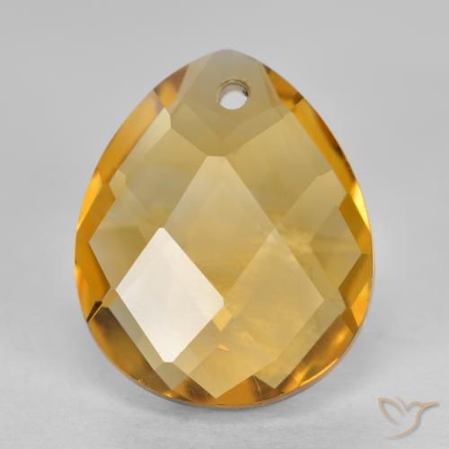 3.75ct طبيعي ذهبى-برتقالى سيترين, شكل الكمثرى, VVS-VS