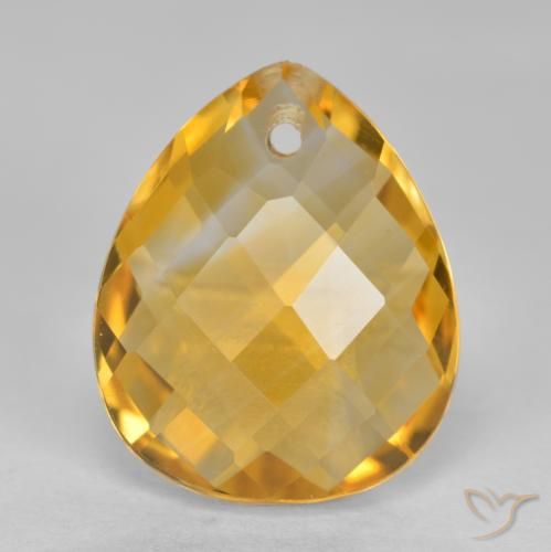 3.60ct طبيعي برتقالى ذهبى غامق سيترين, شكل الكمثرى, VVS-VS