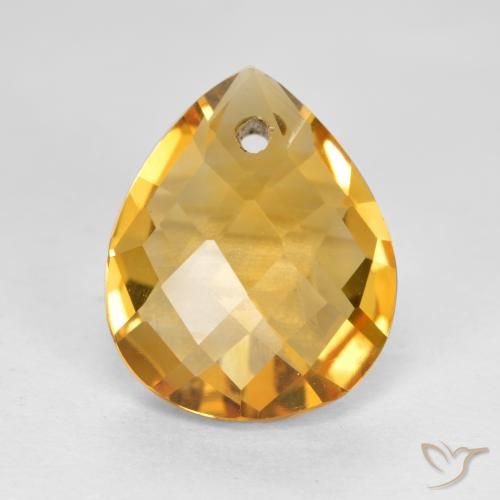 3.68ct طبيعي برتقالى ذهبى غامق سيترين, شكل الكمثرى, VVS-VS