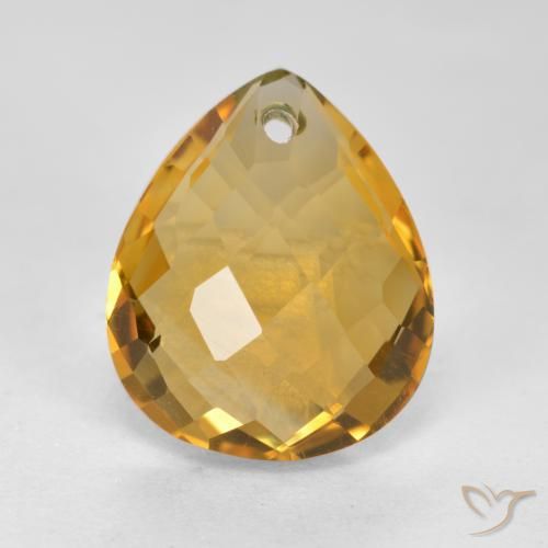 3.83ct طبيعي برتقالى ذهبى غامق سيترين, شكل الكمثرى, VVS-VS