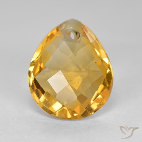3.50ct طبيعي ذهبى-برتقالى فاتح-متوسط سيترين, شكل الكمثرى, VVS-VS