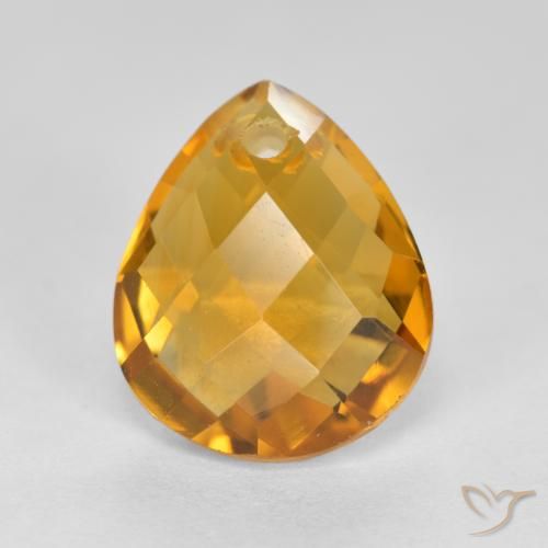 3.81ct طبيعي برتقالى ذهبى غامق سيترين, شكل الكمثرى, VVS-VS