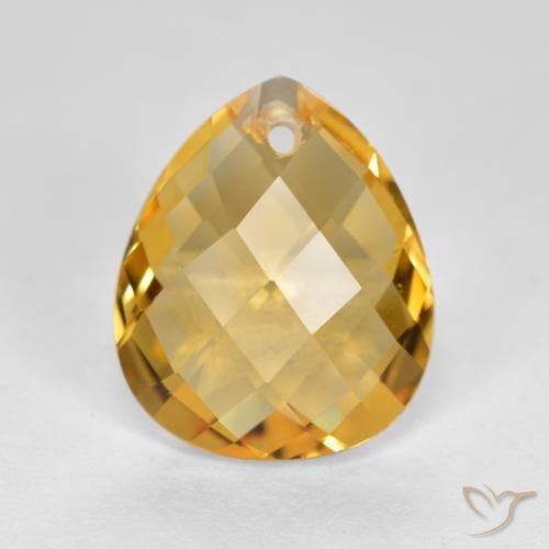 3.47ct طبيعي ذهبى داكن-متوسط سيترين, شكل الكمثرى, VVS-VS