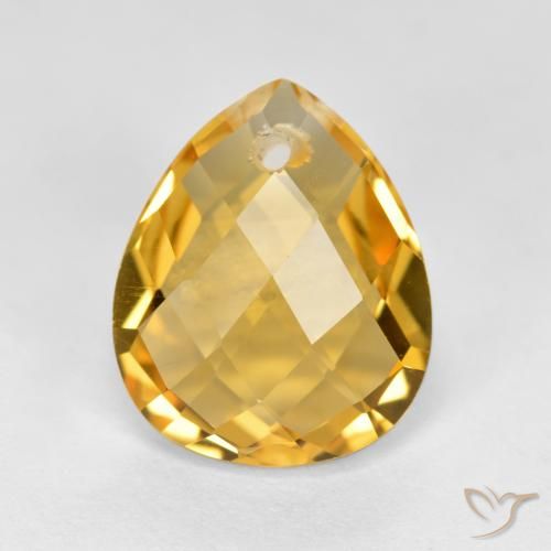 3.61ct طبيعي ذهبى داكن-متوسط سيترين, شكل الكمثرى, VVS-VS