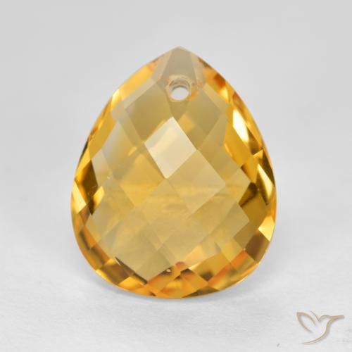 3.53ct طبيعي ذهبى-برتقالى فاتح-متوسط سيترين, شكل الكمثرى, VVS-VS
