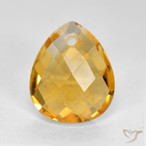 3.53ct طبيعي برتقالى ذهبى غامق سيترين, شكل الكمثرى, VVS-VS