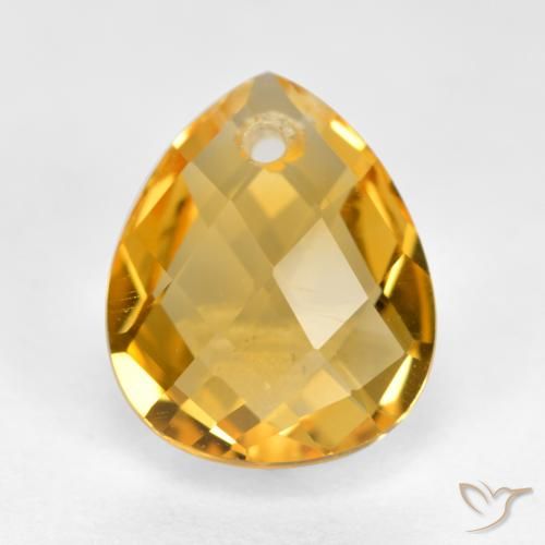 3.69ct طبيعي برتقالى ذهبى غامق سيترين, شكل الكمثرى, VVS-VS