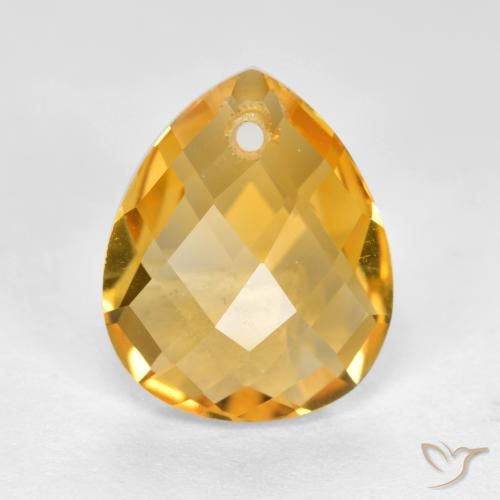 3.63ct طبيعي برتقالى ذهبى غامق سيترين, شكل الكمثرى, VVS-VS
