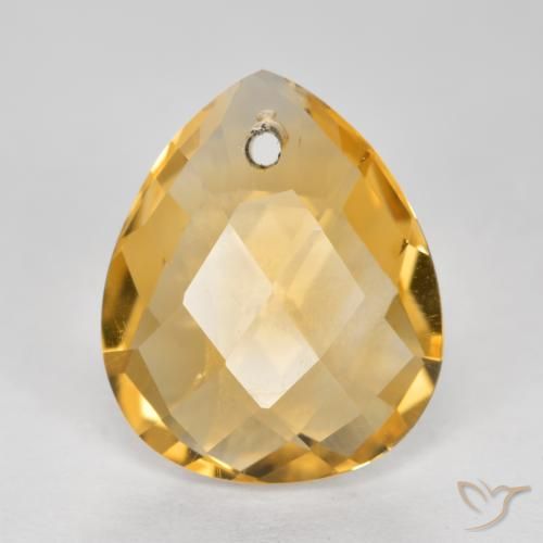 3.49ct طبيعي برتقالى ذهبى غامق سيترين, شكل الكمثرى, VVS-VS