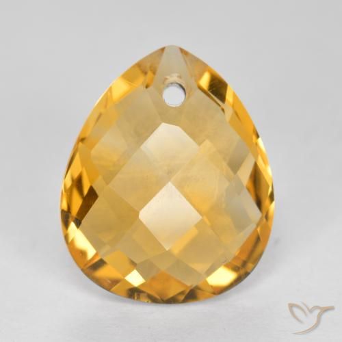 3.61ct طبيعي ذهبى داكن سيترين, شكل الكمثرى, VVS-VS