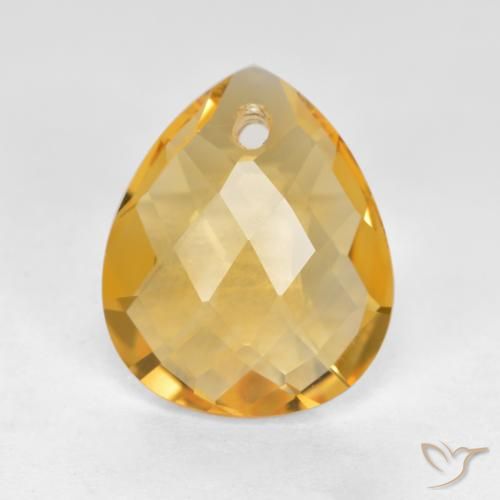 3.17ct طبيعي ذهبى داكن-متوسط سيترين, شكل الكمثرى, VVS-VS
