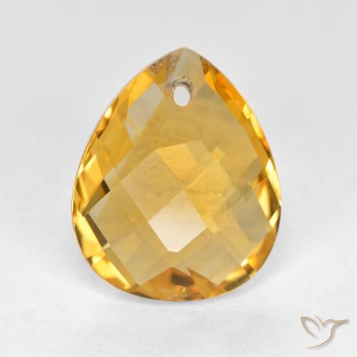 3.50ct طبيعي ذهبى داكن سيترين, شكل الكمثرى, VVS-VS