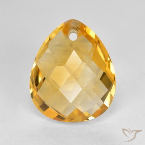 3.61ct طبيعي ذهبى-برتقالى سيترين, شكل الكمثرى, VVS-VS