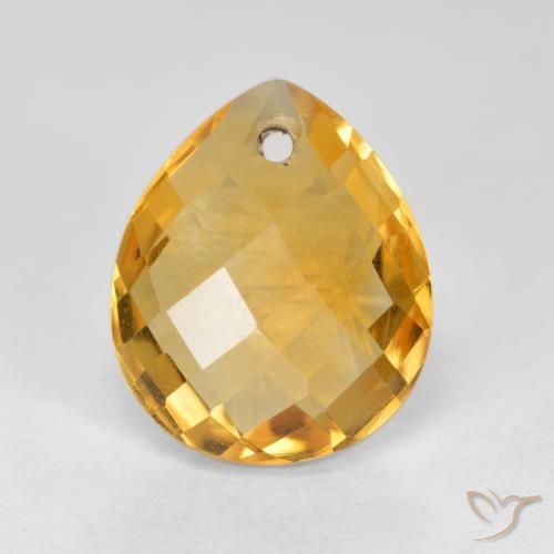 3.88ct طبيعي برتقالى ذهبى غامق سيترين, شكل الكمثرى, VVS-VS