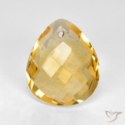 3.02ct طبيعي ذهبى متوسط سيترين, شكل الكمثرى, VVS-VS