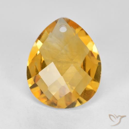 3.26ct طبيعي ذهبى-برتقالى سيترين, شكل الكمثرى, VVS-VS