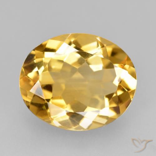 4.10ct طبيعي ذهبى داكن-متوسط سيترين, بيضوي, VVS