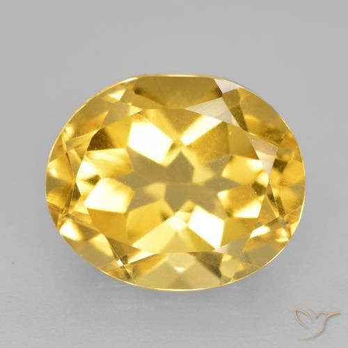 4.57ct طبيعي ذهبى متوسط سيترين, بيضوي, قليلا جدا