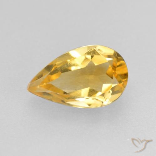 0.75ct طبيعي ذهب سيترين, شكل الكمثرى, قليلا جدا