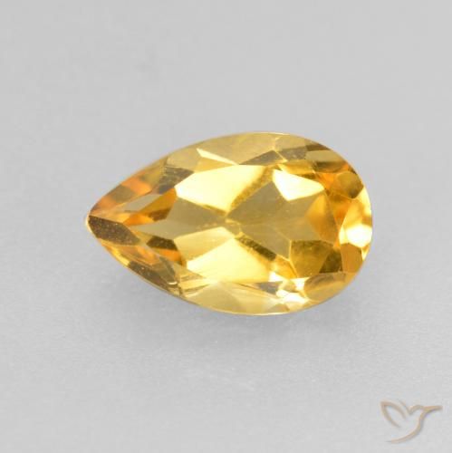 0.79ct طبيعي ذهبى ممتاز سيترين, شكل الكمثرى, قليلا جدا