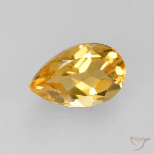 0.87ct طبيعي ذهبى داكن سيترين, شكل الكمثرى, قليلا جدا