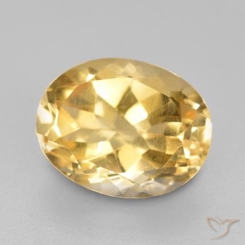 1.90ct طبيعي ذهب سيترين, بيضوي, قليلا جدا