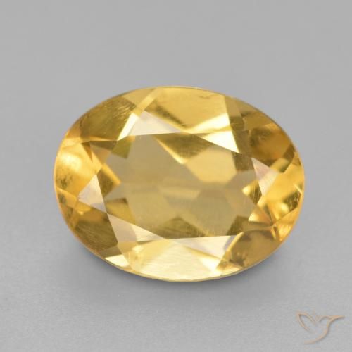 1.57ct طبيعي ذهبى متوسط سيترين, بيضوي, قليلا جدا
