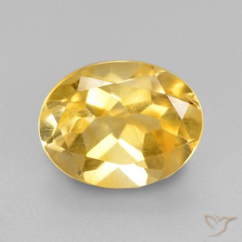 1.84ct طبيعي ذهبى متوسط سيترين, بيضوي, قليلا جدا