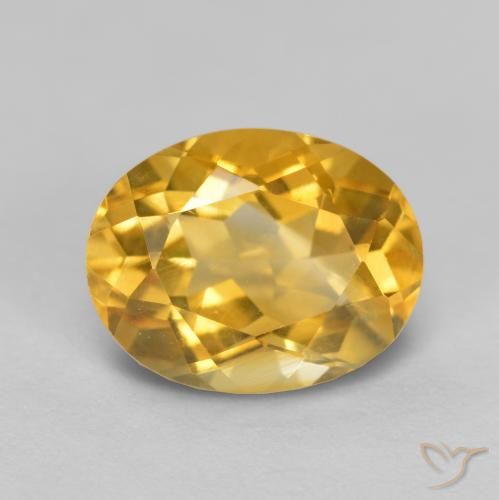 1.86ct طبيعي ذهبى داكن-متوسط سيترين, بيضوي, قليلا جدا