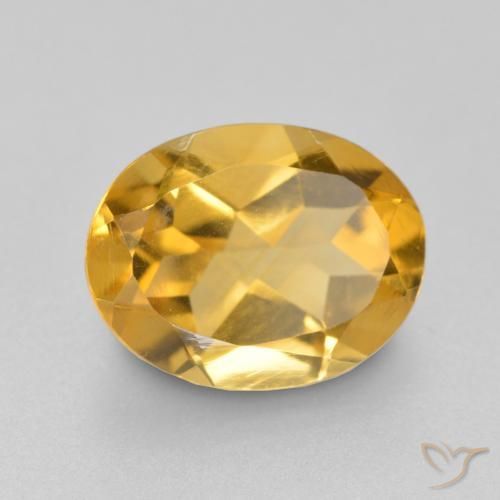 1.53ct طبيعي ذهبى متوسط سيترين, بيضوي, قليلا جدا