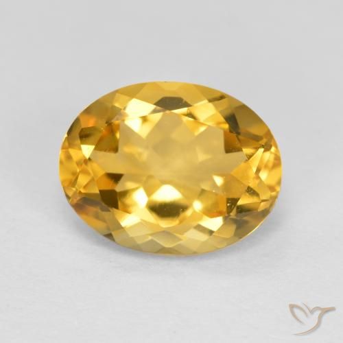 1.79ct طبيعي ذهبي سيترين, بيضوي, قليلا جدا