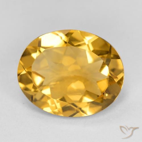 3.80ct طبيعي ذهبى داكن-متوسط سيترين, بيضوي, VVS-VS