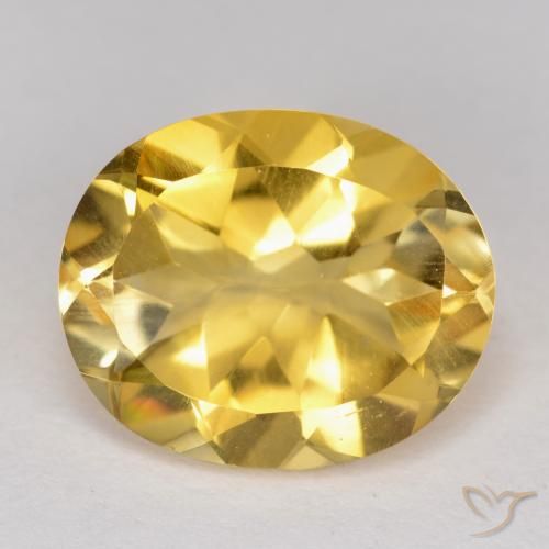 4.28ct طبيعي ذهبى متوسط سيترين, بيضوي, قليلا جدا