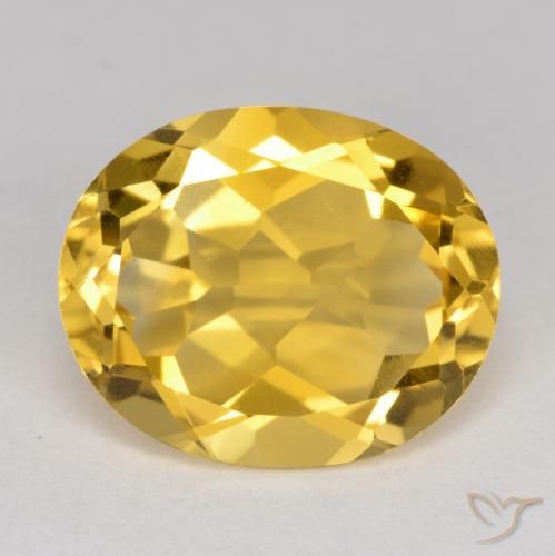 4.34ct طبيعي ذهبى متوسط سيترين, بيضوي, قليلا جدا