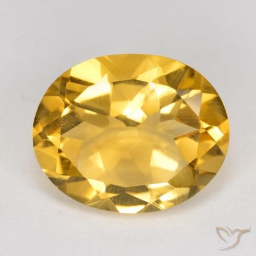 4.08ct طبيعي ذهبى متوسط سيترين, بيضوي, قليلا جدا