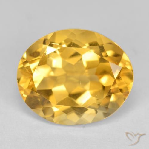 4.53ct طبيعي ذهبى لامع سيترين, بيضوي, قليلا جدا