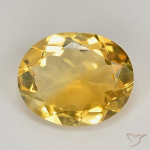 3.42ct طبيعي برتقالى ذهبى غامق سيترين, بيضوي, قليلا جدا