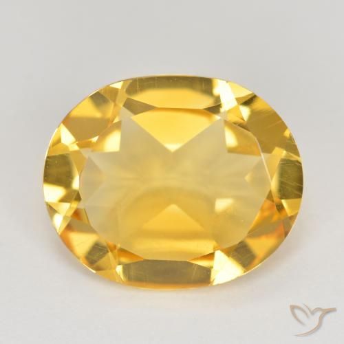 3.44ct طبيعي ذهبى متوسط سيترين, بيضوي, قليلا جدا