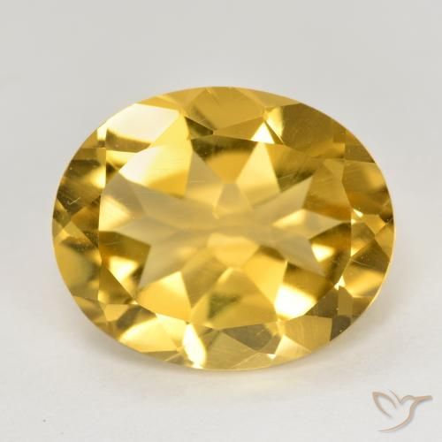 4.27ct طبيعي ذهبى متوسط سيترين, بيضوي, قليلا جدا