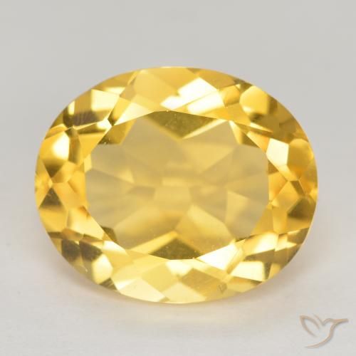 4.57ct طبيعي ذهبي سيترين, بيضوي, قليلا جدا
